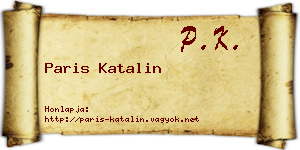 Paris Katalin névjegykártya